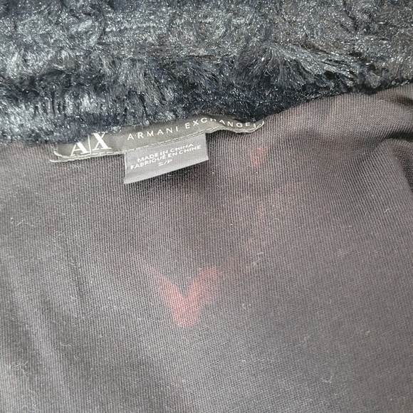 A/X Armani Exchange Black Faux Fur Zip Front Vest Cotton Lined - Size S - Picture 11 of 12